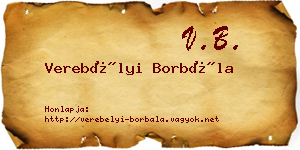 Verebélyi Borbála névjegykártya